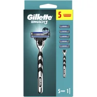 Gillette Mach3 houder + scheermesjes - 5 mesjes