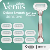 Gillette Venus Deluxe Smooth Sensitive Scheermes - 1+9 mesjes
