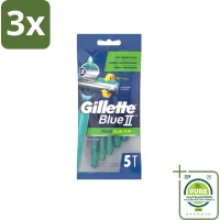 Gillette Blue II Plus Slalom Wegwerpscheermesjes - 3x5 mesjes