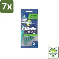 Gillette Blue II Plus Slalom Wegwerpscheermesjes - 7x5 mesjes