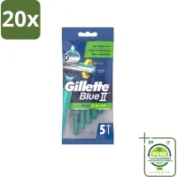 Gillette Blue II Plus Slalom Wegwerpscheermesjes - 20x5 mesjes