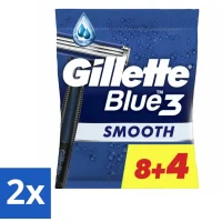 Gillette Blue III Smooth Wegwerpscheermesjes - 2x12 Scheermesjes